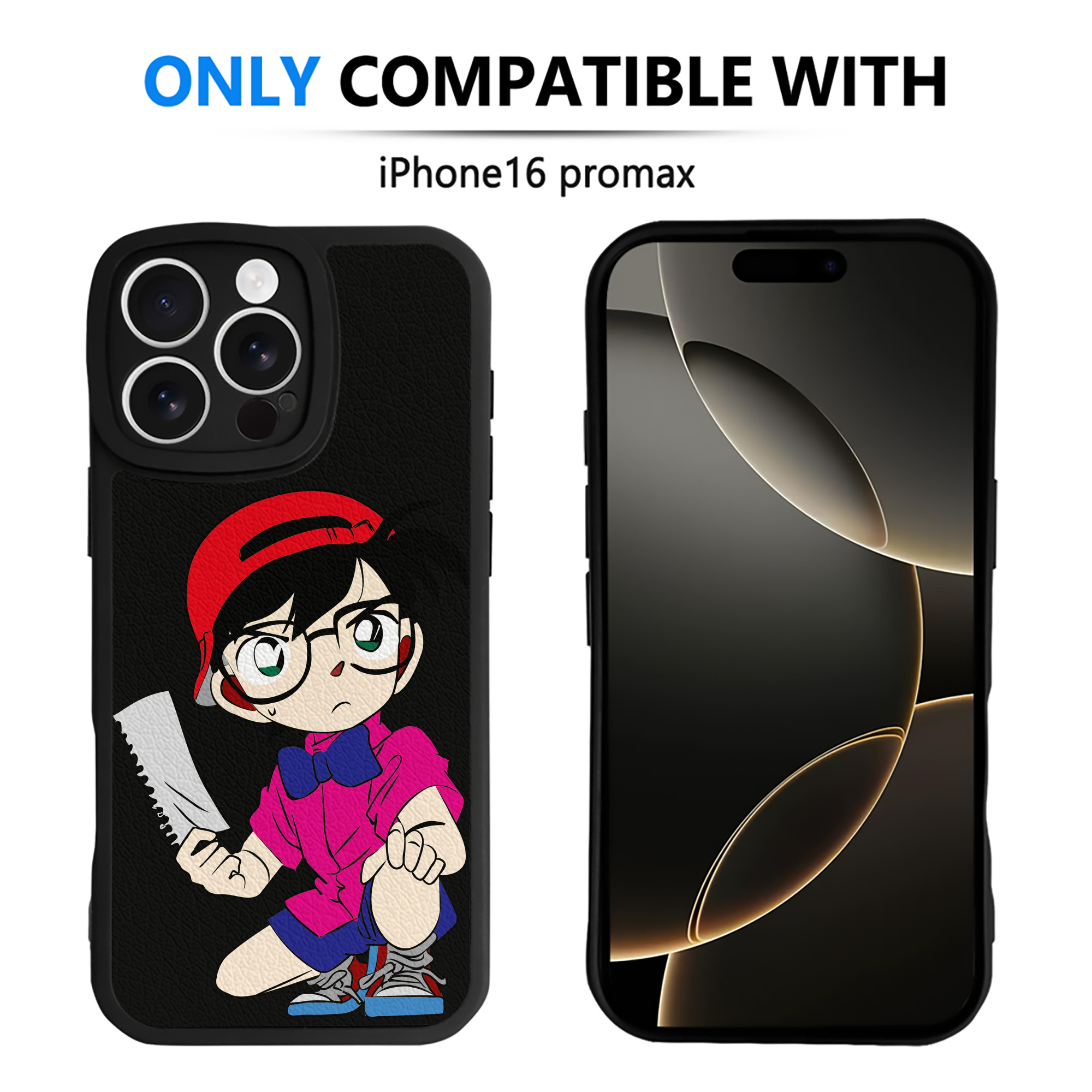 （画像用） 名探偵コナン 江戸川 コナン Detective Conan Conan Edogawa 【iPhone 16シリーズ対応】シリコンスマホケース（レザー調） 材質：シリコン